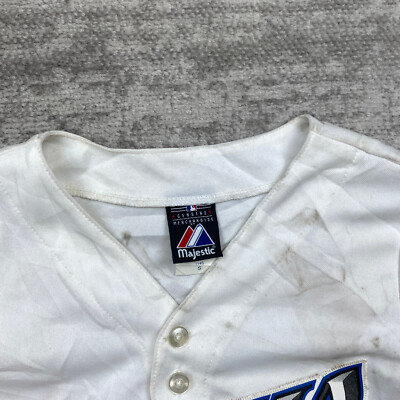 Vtg Majestic Toronto Blue Jays Jersey Boys Small White Blue USA