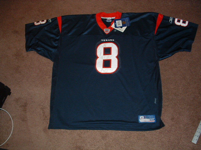 DAVID CARR #8 HOUSTON TEXANS NAVY REEBOK AUTHENTIC FOOTBALL JERSEY sz 58 NWT