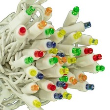 UL Listed LED Multi White Wire Christmas String Lights Twinkle 5MM Mini 50L Sets