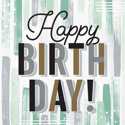 CREATIVE CONVERTING Minted Milestone Birthday Lunch Napkins Paper 16 Per Pack Party Tableware