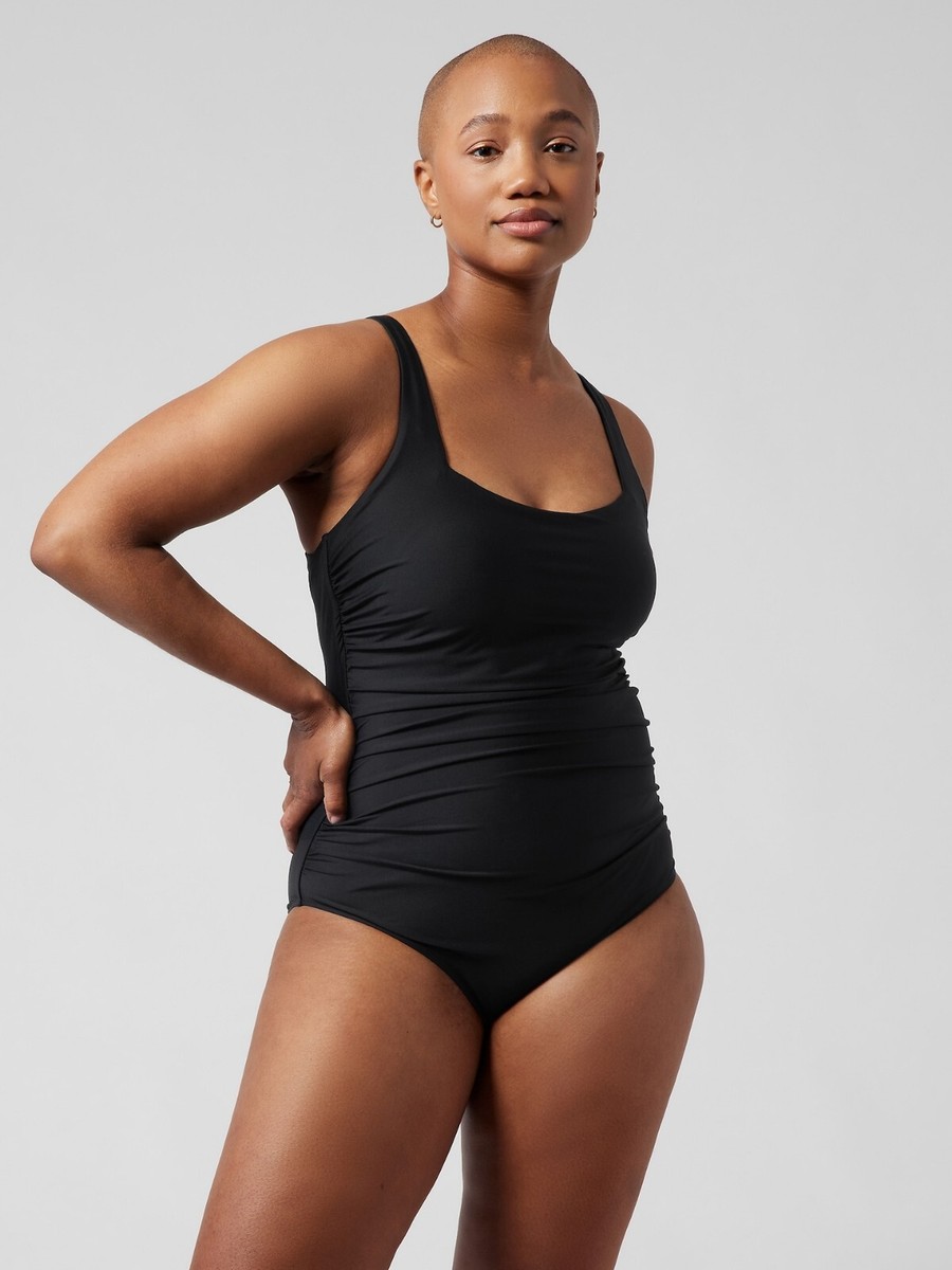 Athleta Square Neck One Piece, Size XSP Black | eBay