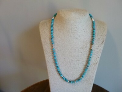 Exceptional Natural Turquoise & Sterling Silver Native American Style Necklace