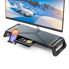 Monitor Stand for Desk RGB Gaming Lights Foldable  with 4 USB 3.0 Hub