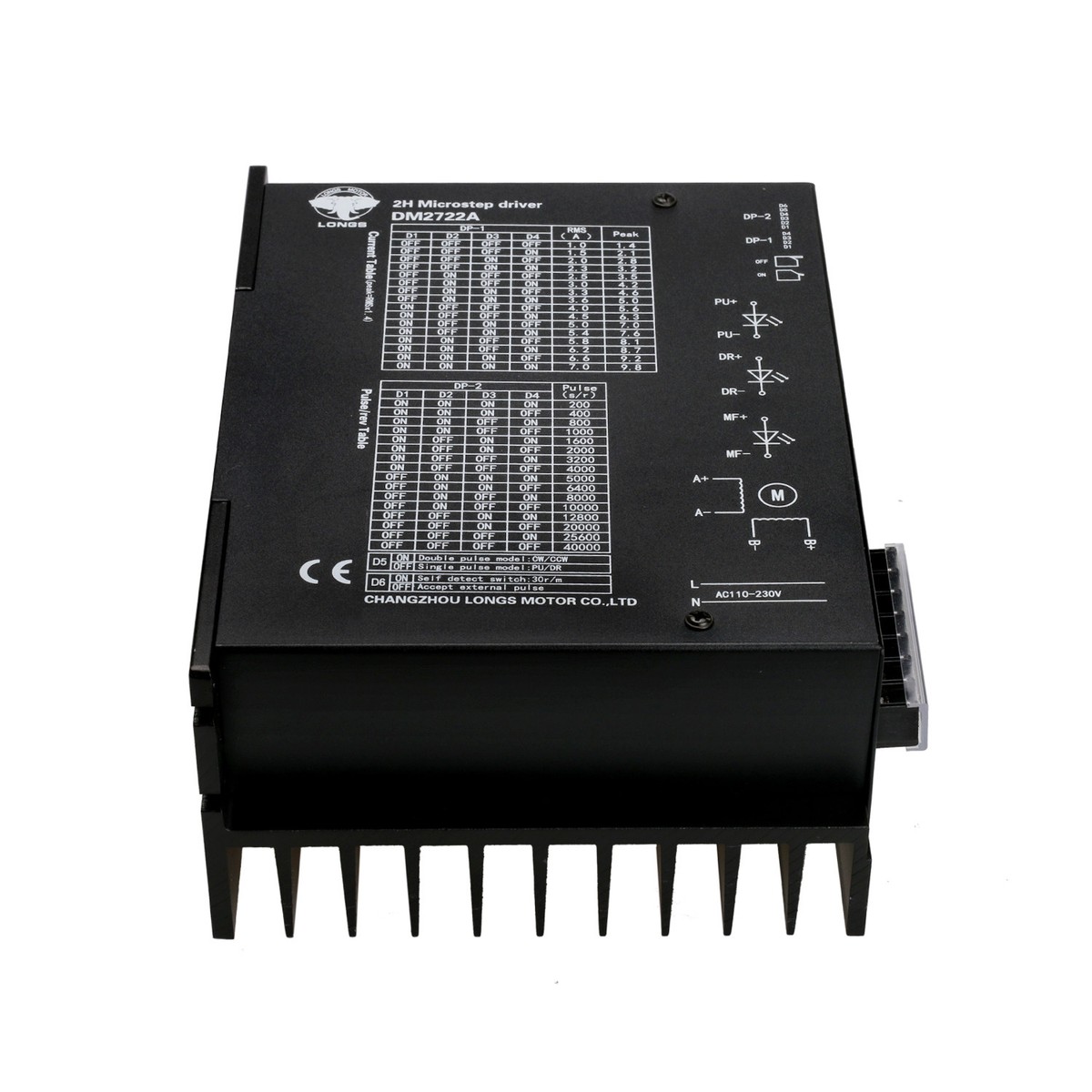 Nema 34 /42 stepper motor driver DM2722A 110-230VAC peak 9.8A