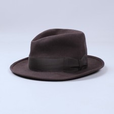 Cappello Fedora in Feltro Marrone BORSALINO Club Italy No Taglia Misura 54cm/21"