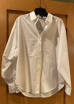 Express Ladies White Collar Dress Shirt NWT Size L