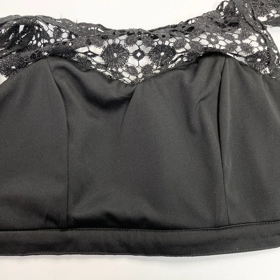 Top corto My Michelle para mujer talla 9 negro de encaje sin mangas gótico fiesta romántica Foto 4 de 4