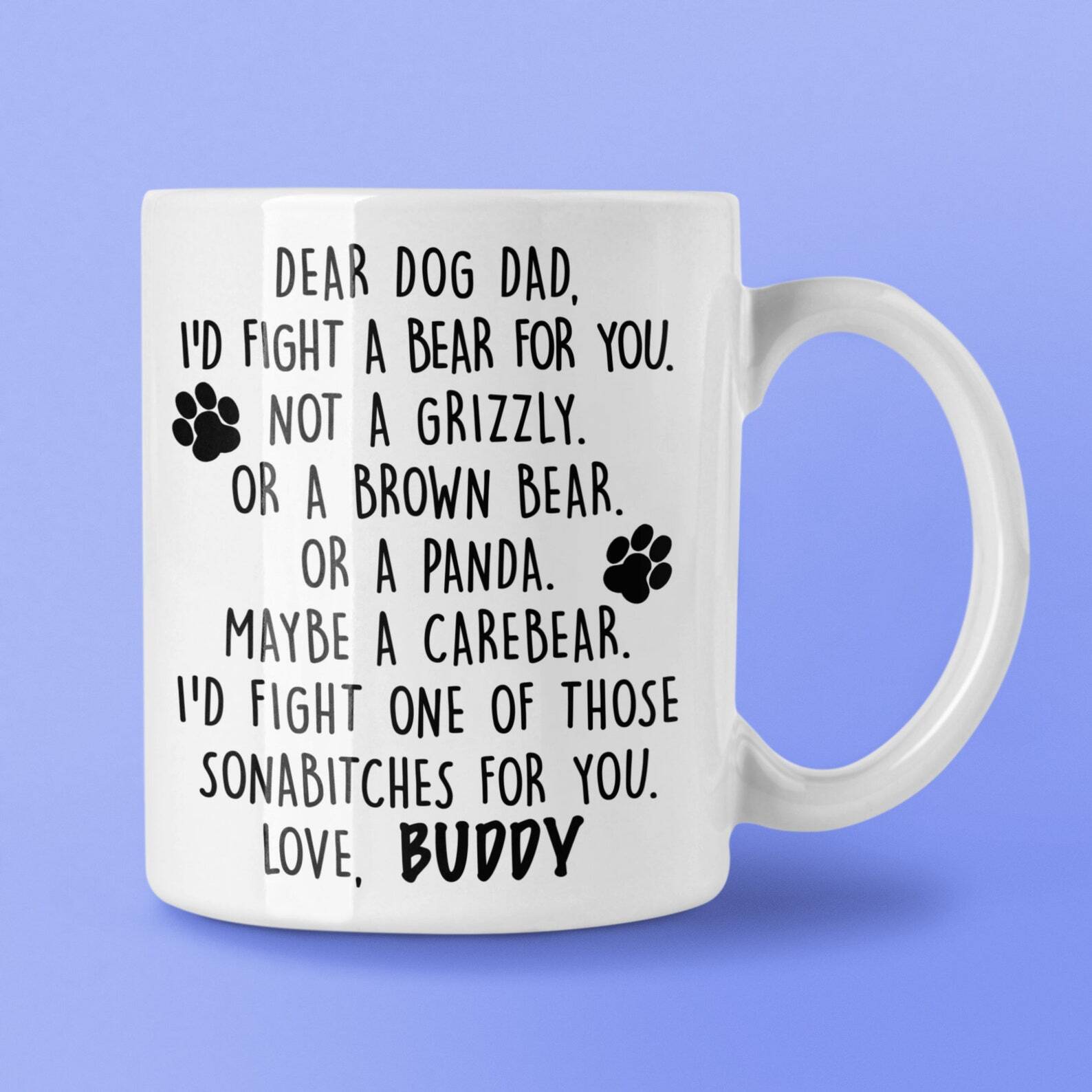 Taza de café personalizada perro papá cumpleaños divertido dueño de mascota de regalo