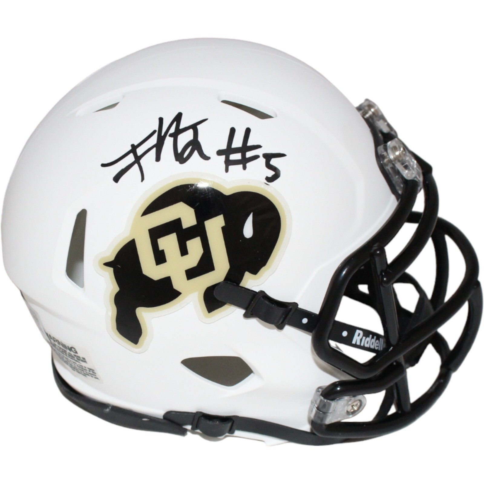 Horn Autographed Signed Colorado Buffaloes Jimmy Jr. Colorado Buffalos White Mini Helmet Beckett 42409 