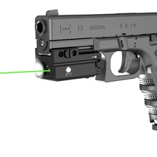 Pistol Flashlight Laser Light Combo Aluminum Alloy 450 Lumens Green Laser Beam