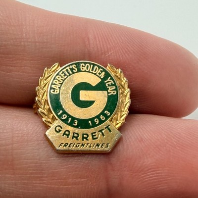 1963 Garrett Freightlines Golden Year Lapel Pin 50 Years Anniversary Staff Pin
