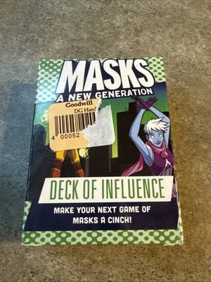 Masks: A New Generation Deck Of Influence SEALED 55 Cards Hard To Find!