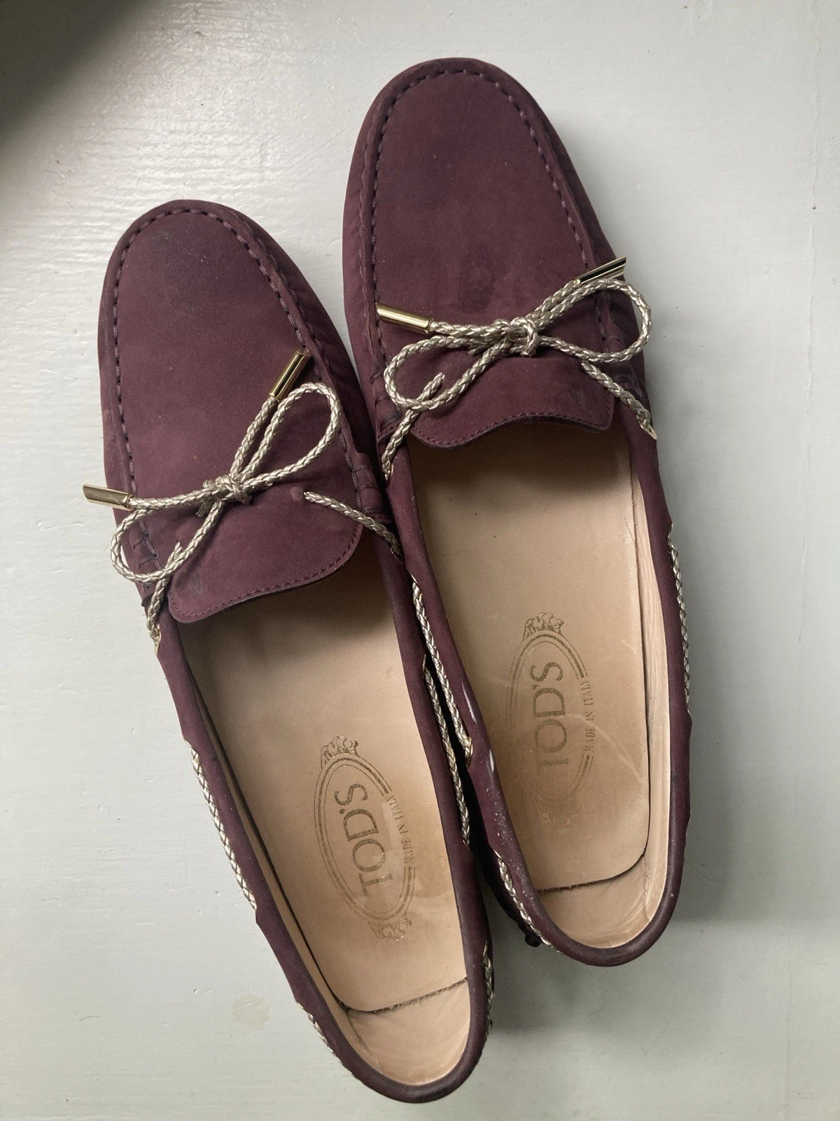 TOD’S Tod's Gommino Driving Moc Plum G W11 Silenzioso Lusso SPEDIZIONE GRATUITA