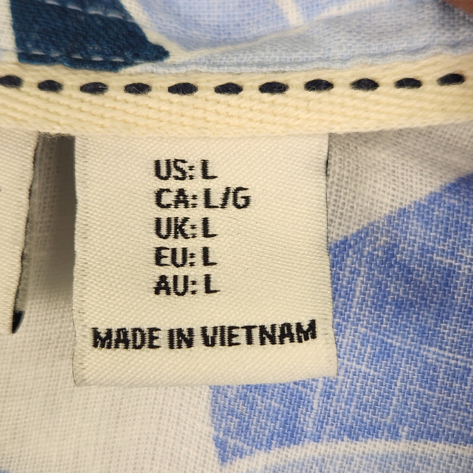 Rachel Zoe Maxi Blue Breezy Retro Vibes Linen Blend Dress Size L EUC