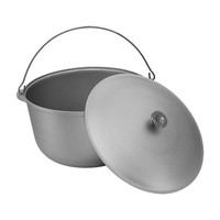 Ohne Marke Aluminiumkessel 6 L Mit Deckel FüR Lagerfeuer Grau 25X15,5 Cm