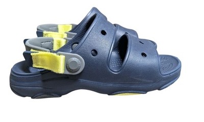 Crocs Classic All-Terrain Sandals Boys Size J2 Blue Adjustable Straps 