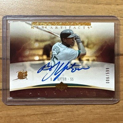 B.J. Upton 2005 Upper Deck Artifacts #BU Auto Facts Auto /599 Tampa Bay Rays