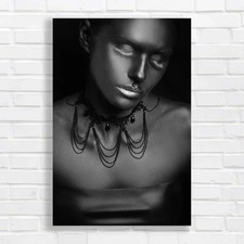 Gilded Elegance Glamorous Black White Canvas Print Large Picture Wall Art