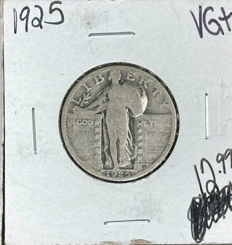 1925 STANDING LIBERTY SILVER QUARTER ~ VG+ ~NICE COIN~