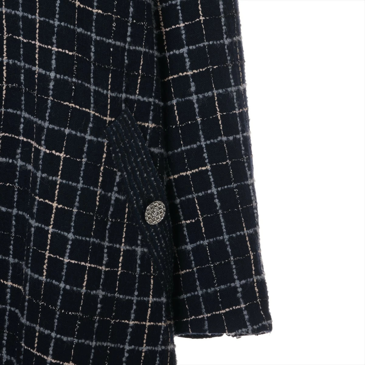 Chanel Coco Button Wool Polyester Long Coat Women… - image 3