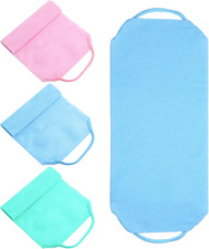 3 PCS Back Scrubber for Shower, Women Back Exfoliator Towel with Handle, Double