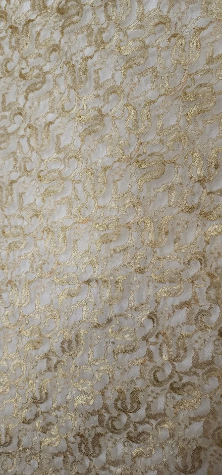 Couture Metallic Gold Lace Fabric – 33” x 40” – Luxury Bridal, Evening Wear - Image 4 of 4
