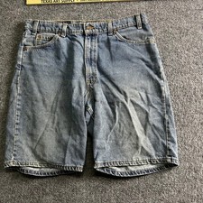Levi's Denim Shorts Mens Size 36 Blue 550 Relaxed Fit Cotton USA Made Stained