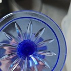 Blue Pressed Glass Creamer Avon Set of 2 Cameo Design And Candle Holder. — photo 10