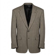 Jos A Bank Silk Wool Houndstooth Windowpane Sport Coat Blazer 44L