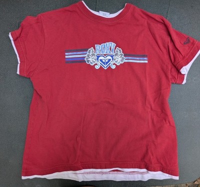 Roxy Vintage T-Shirt Girls Size X-Large Navy Blue 