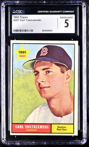 1961 Topps #287 CARL YASTRZEMSKI  Rookie Star - BOS Red Sox - CGC 5 [EXCELLENT!]