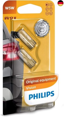 Philips 12961B2 Vision W5W Signallampe, 2er Blister, 13.50x9.50x13.50