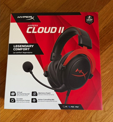 Sealed HyperX Cloud II Surround Sound Headset Noise-Cancel Mic USB 3.5mm