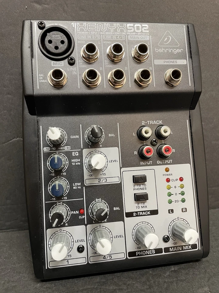 Behringer Xenyx 502 Premium 5-Input 2-Bus Mixer W/Power Supply Clean Tested - Image 3 of 4