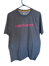 Carhartt T-Shirt Mens L Gray Relaxed Fit Graphic Logo Tee Short Sleeve 102549