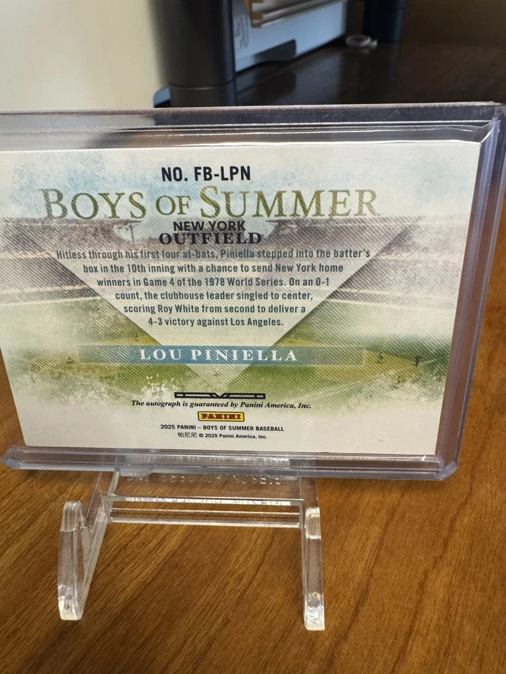 Autógrafo de béisbol Lou Piniella 2025 Panini Boys of Summer/18 Foto 3 de 3