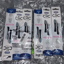 6 Two-packs Oral-B Clic Brush Heads Replacement Sensitive Clean 