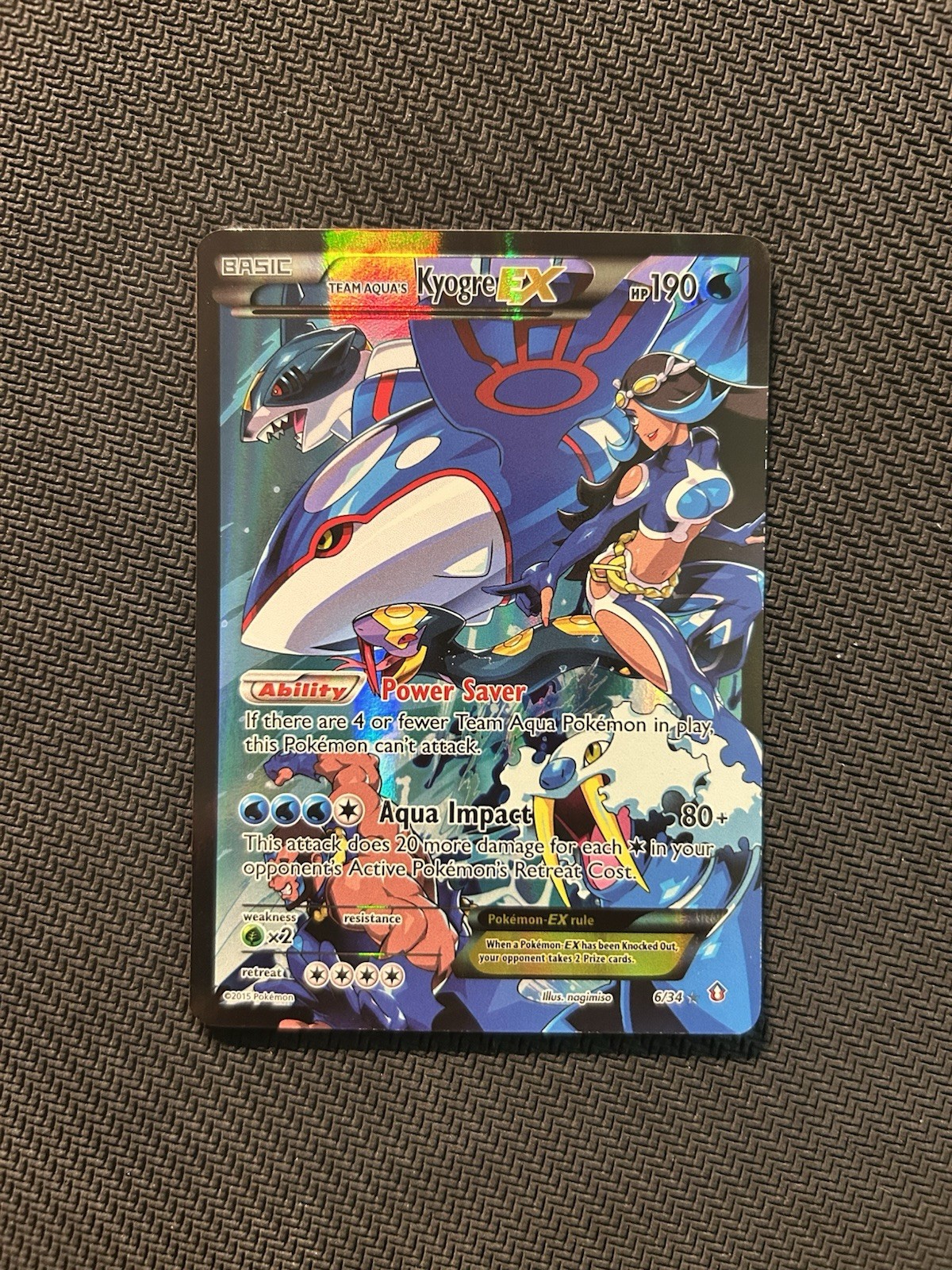 Pokemon TCG Team Aqua's Kyogre EX 6/34! Double Crisis! LP Condition! See Desc.