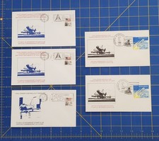 Lotto 5 copertine spaziali commemorative autentiche NASA Challenger annullate/timbrate.