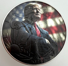 Moneda de dólar de plata Proud Trump - American Silver Eagle 1 oz .999 edición limitada