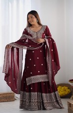SALWAR KAMEEZ PAKISTANI INDIAN WEDDING PARTY DRESS WEAR BOLLYWOOD SUIT SHARARA