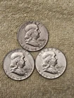 Franklin Half Dollar Lot of 3 - 90% Silver - Check it out! 👀