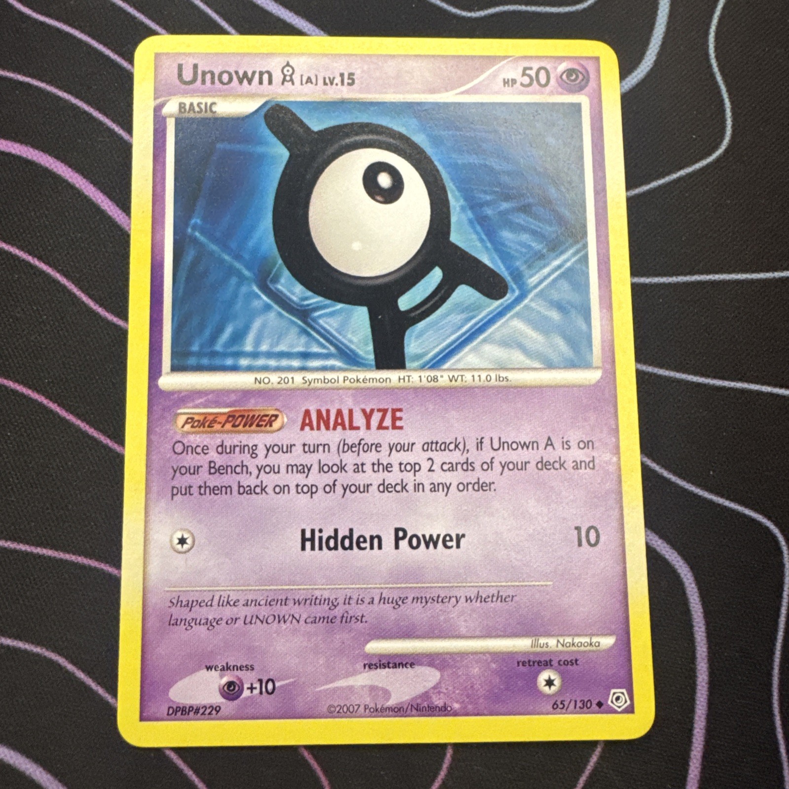 Pokemon TCG Unown A 65/130 Non Holo Uncommon LP Diamond & Pearl