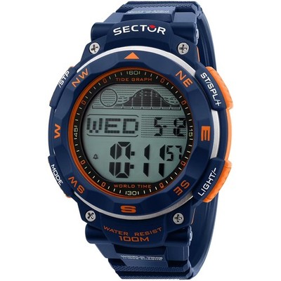 Herrenuhr SECTOR EX-35 R3251534001 Silikon Blau Chrono Alarm Mondphase