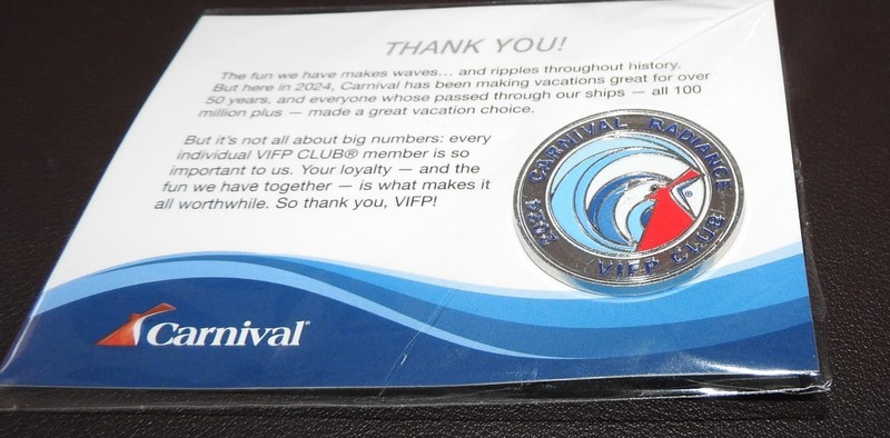 NEW Carnival Cruise Line Pin RADIANCE Ship VIFP Club 2024 Long Beach California