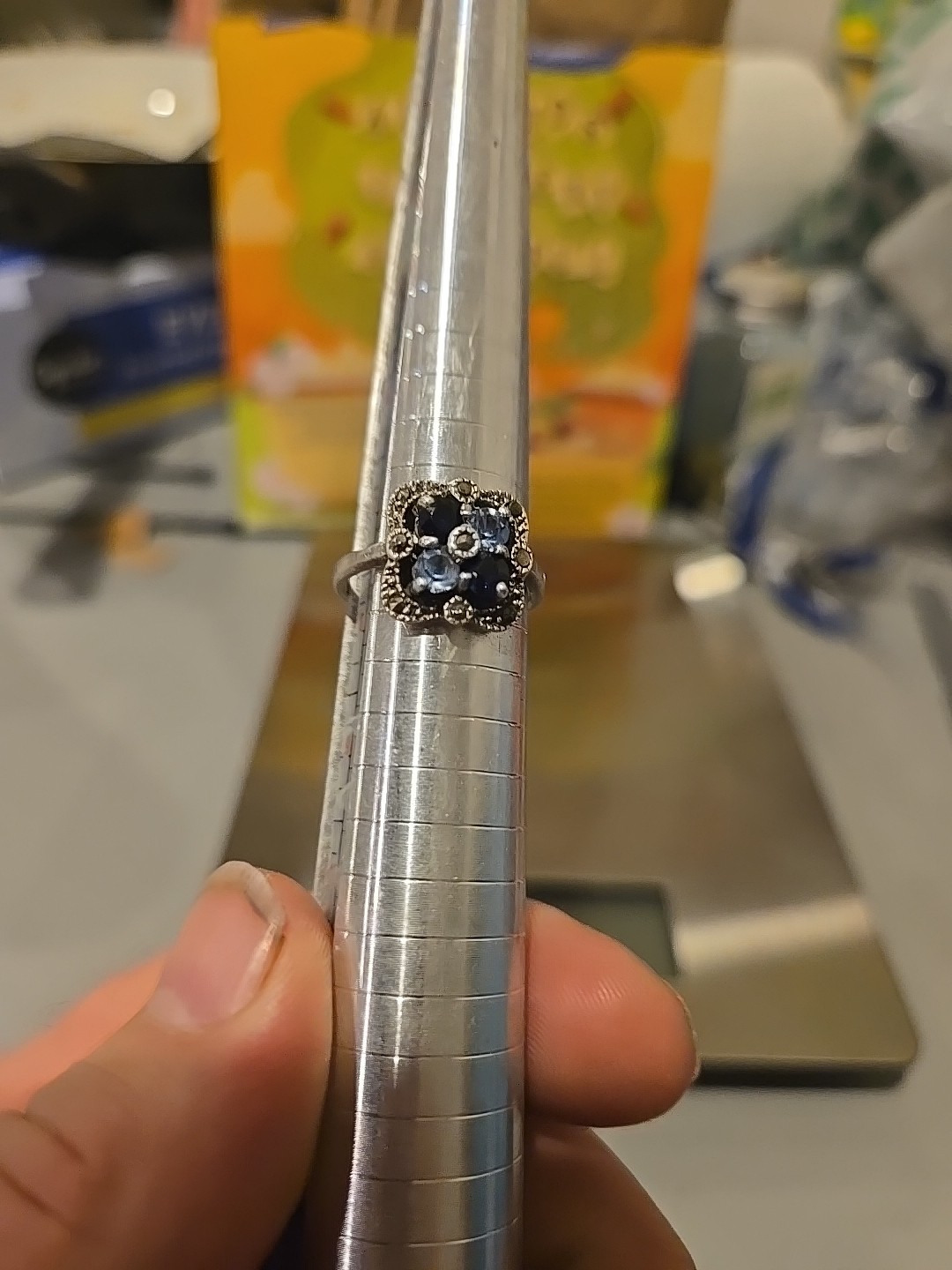 old art Deco 925 Silver Ring - image 1