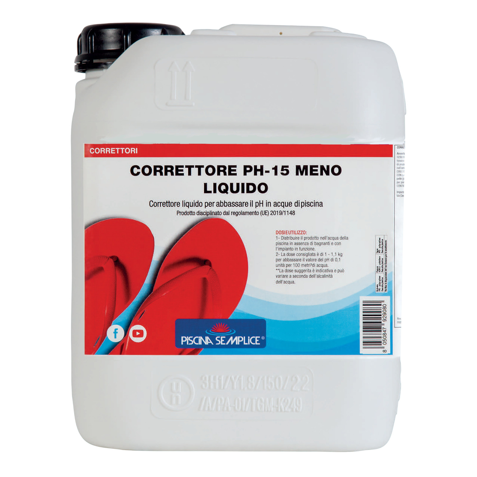 Corrector Ph Menos Líquido Reductor Ph Desinfección Agua Piscina 1-5 Litros