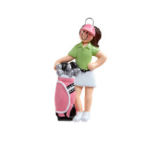Golfer Girl Personalized Christmas Ornament