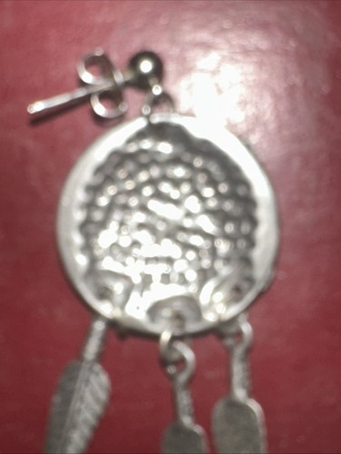 Vintage Earrings Indian Head Buffalo Feather Pierced - Picture 3 of 4