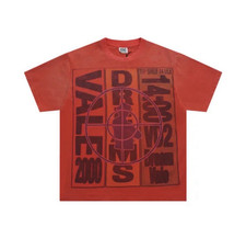 Mens Red Graphic Print Crew Neck Short Sleeve...